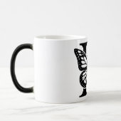 H Alphabet black butterfly Magische Mok (Links)