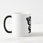 H Alphabet zwarte vlinder Magische Mok (Links)