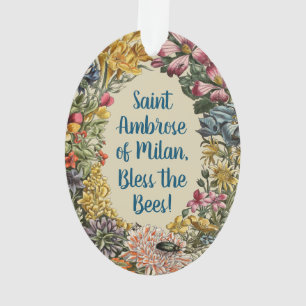 H. Ambrosius van Milaan met Bloemen, Bijen en Bije Ornament