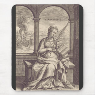 H. Anastasia de Bevrijderster Zwart & Wit Kunst Muismat