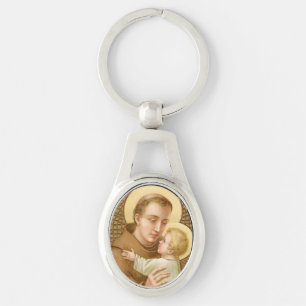 H. Antonius van Padua & Christuskind (JM 05) Ovaal Sleutelhanger