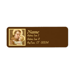 H. Antonius van Padua & het Christuskind (JM 05) Etiket
