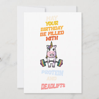 H appy verjaardagskaart proteïne- en deadliftliefh feestdagenkaart
