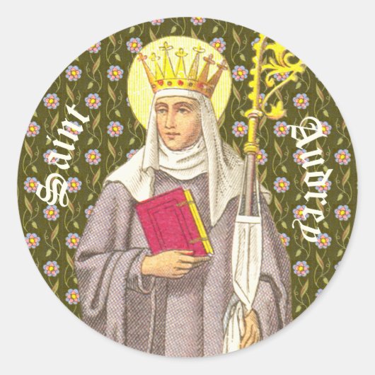 H. Audrey (Etheldreda) (P 003) Ronde Sticker (Voorkant)