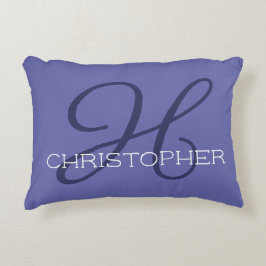 H Beginnaam Modieus Periwinkle Blauw Accent Kussen