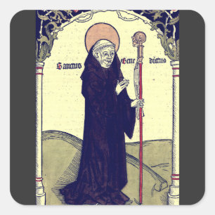 H. Benedictus van Nursia Patroon van Europa Kathol Vierkante Sticker