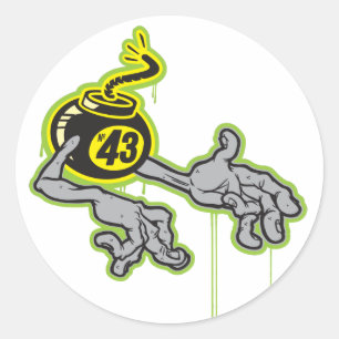 H-bom 43 ronde sticker