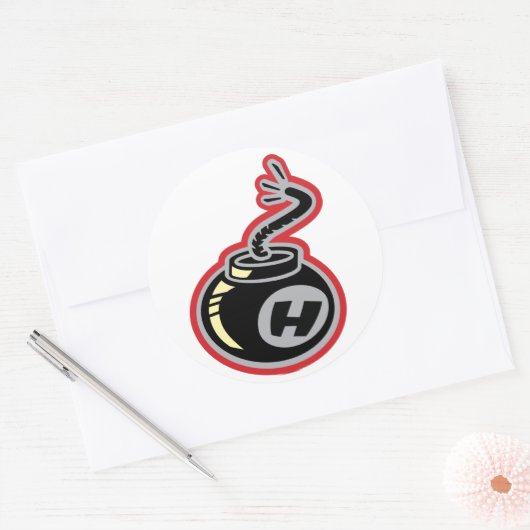 H-bom Ronde Sticker (Envelop)