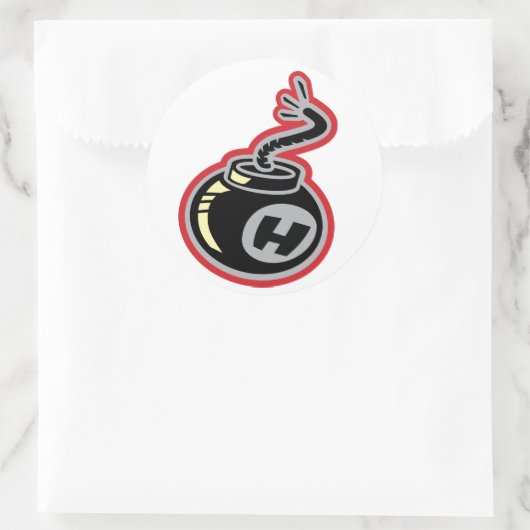 H-bom Ronde Sticker (Tas)