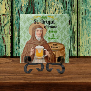 H. Brigida van Ierland en haar vat bier Tegeltje