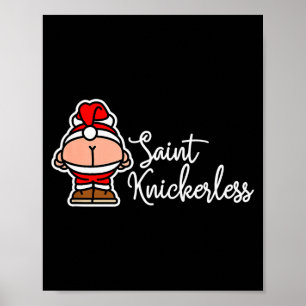 H. Broekloze Grappige Maan Sinterklaas Kerstmis Poster