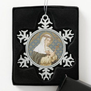 H. Catharina van Siena (BK 19) Tin Sneeuwvlok Ornament