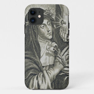 H. Catharina van Siena Kruisiging Art Noir Geloof Case-Mate iPhone Case