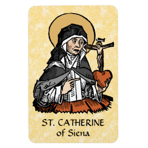 H. Catharina van Siena met hart met kruis Magneet