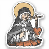 H. Catharina van Siena met het met een kruisbeeld  Sticker (Voorkant)
