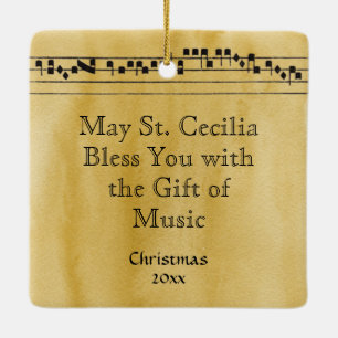 H. Cecilia met psalmbord (Neurenberg) Keramisch Ornament