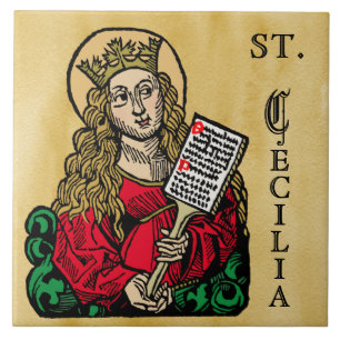 H. Cecilia met psalmbord (Neurenberg) Tegeltje
