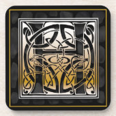 "H" Celtic Black Stone Monogram Onderzetters (Voorkant)