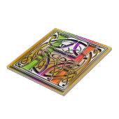 H Celtic Rainbow aangepaste monogram tegel Tegeltje (Zijkant)