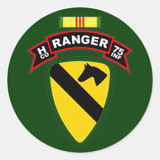 H Co, 75th Infantry Regiment - Rangers, Vietnam Ronde Sticker (Voorkant)