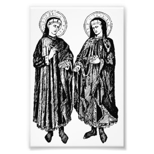 H. Cosmas en Damianus Patroonheiligen van de gezon Foto Afdruk