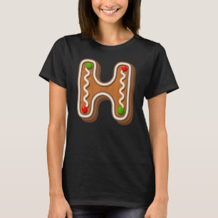 H Cutest Capital Kerstkoekie Alphabet Letter T-shirt