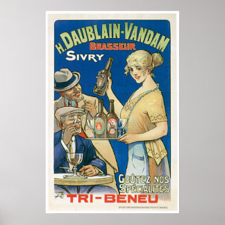 H. Daublain Vandam Sivry  Beer and Art Poster