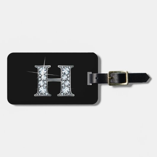 H "Diamond Bling"-Bagagelabel Bagagelabel (Voorkant horizontaal)