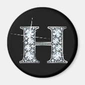 "H" Diamond Bling Magnet (Voorkant)