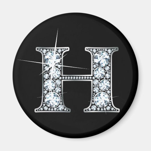 "H" Diamond Bling Magnet (Voorkant)