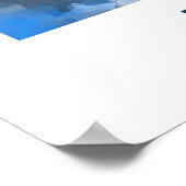 "H" Dinosaur Waterverf Blue Child Name Poster (Hoek)