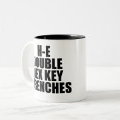 H-E Double Hex Key Wrences hel Tweekleurige Koffiemok (Voorkant links)