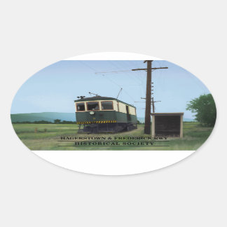 H&F-de Motor van het Spoorgoederenvervoer #5 stick Ovale Sticker