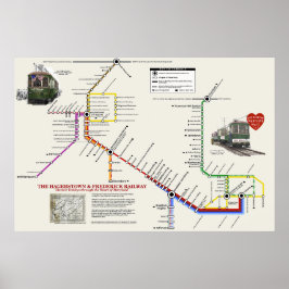 H&F Trolley "Metro" Stijl Kaart Poster