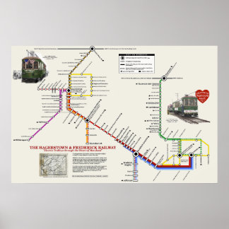 H&F Trolley "Metro" Stijl Kaart Poster