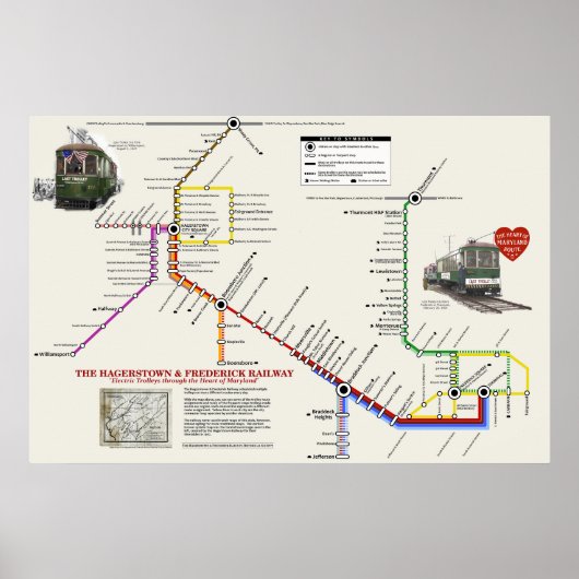 H&F Trolley "Metro" Stijl Kaart Poster (Voorkant)