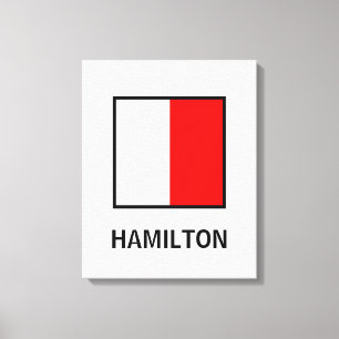 H Familienaam nautische vlag Canvas Afdruk
