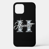 H Faux Diamond Bling Monogram Case-Mate iPhone Case (Achterkant)