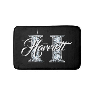 H Faux Diamond Monogram Badmat