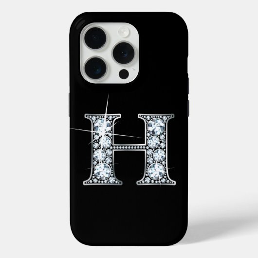 H Faux Diamond Monogram Case-Mate iPhone Case (Achterkant)