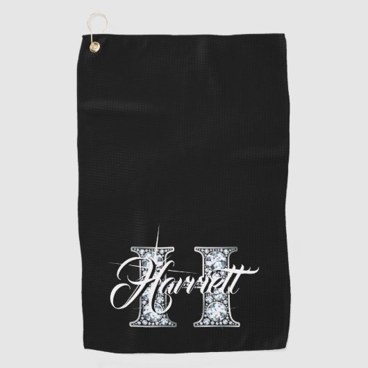 H Faux Diamond Monogram Golfhanddoek (Voorkant)