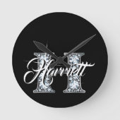 H Faux Diamond Monogram Ronde Klok (Voorkant)