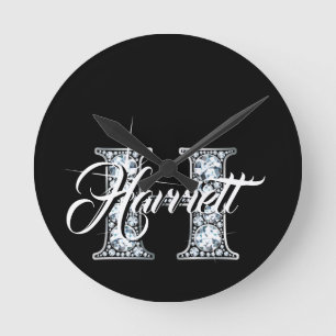 H Faux Diamond Monogram Ronde Klok