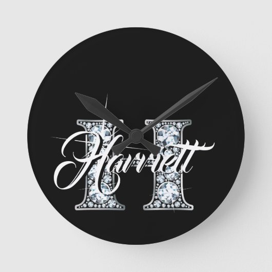 H Faux Diamond Monogram Ronde Klok (Voorkant)