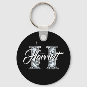 H Faux Diamond Monogram Sleutelhanger