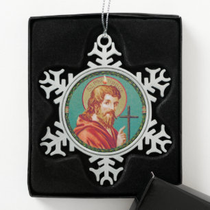H. Filippus de apostel (JMAS 10) Tin Sneeuwvlok Ornament