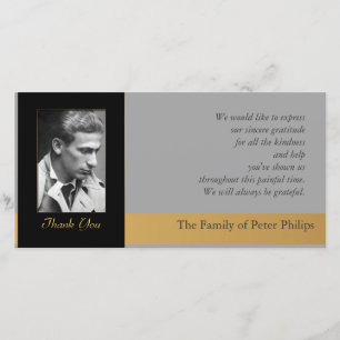 H Foto Condoleance Dankkaart gouden rand Bedankkaart