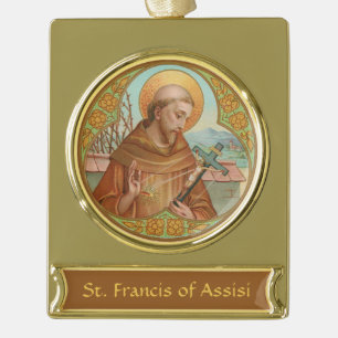 H. Franciscus van Assisi (BK 002) Verguld Banner Ornament