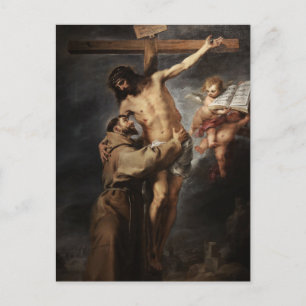 H. Franciscus van Assisi omarmt Christus van Muril Briefkaart