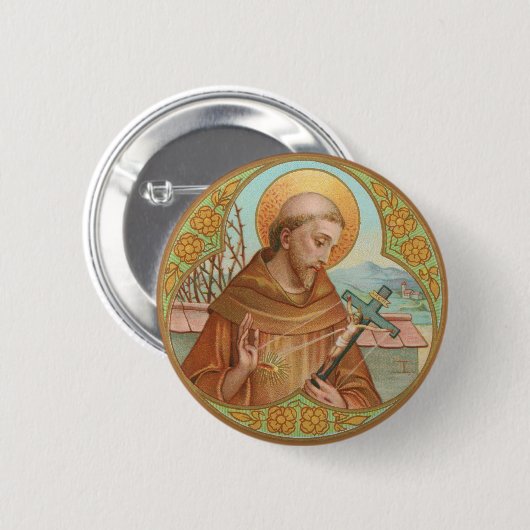 H. Franciscus van Assisië (BK 002) Ronde Button 5,7 Cm (Voorkant /achterkant)